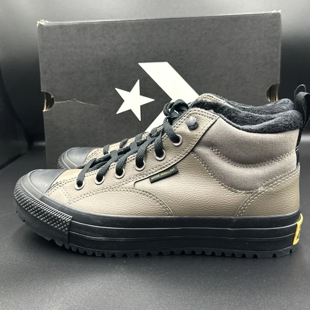 Converse Malden Street‎ Boot Mid Shoes Mens 9 Taupe Black Classic A14619C NEW